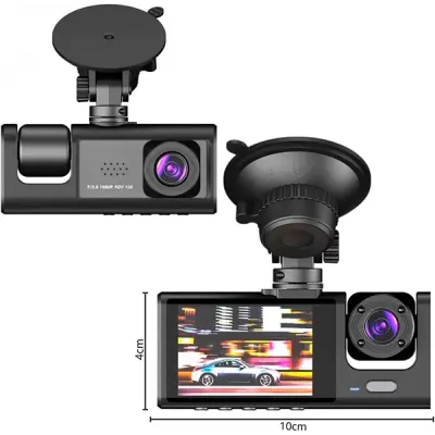 Câmera Veicular 3 Lentes Full HD 1080p com Visão Noturna — foto 3