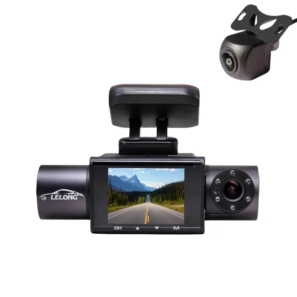 Dashcam Camera Veicular Interna com DVR 3 Câmeras 2" — foto 1