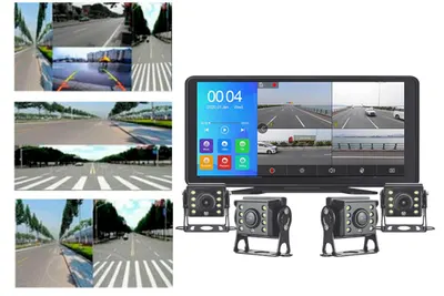 Kit 4 câmeras + monitor 10" Toutch screen para caminhão — foto 5