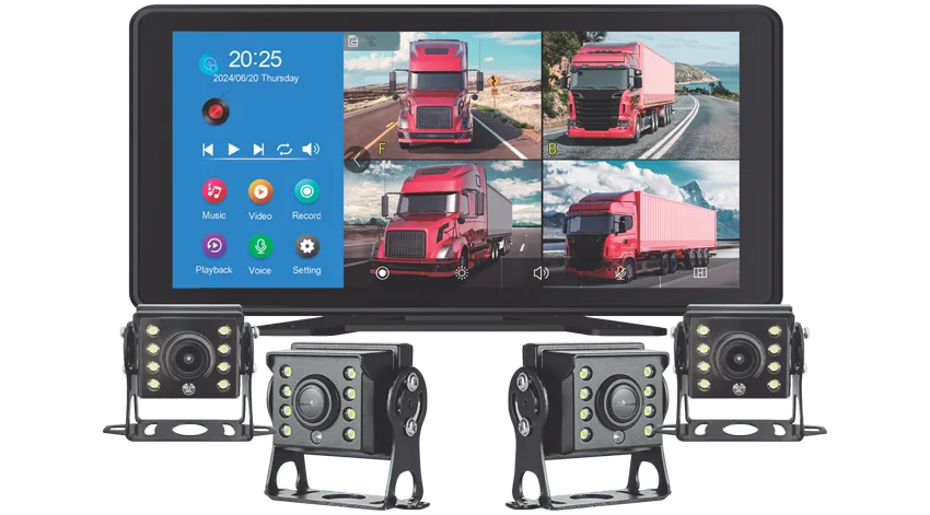 Kit 4 câmeras + monitor 10" Toutch screen para caminhão — foto 2
