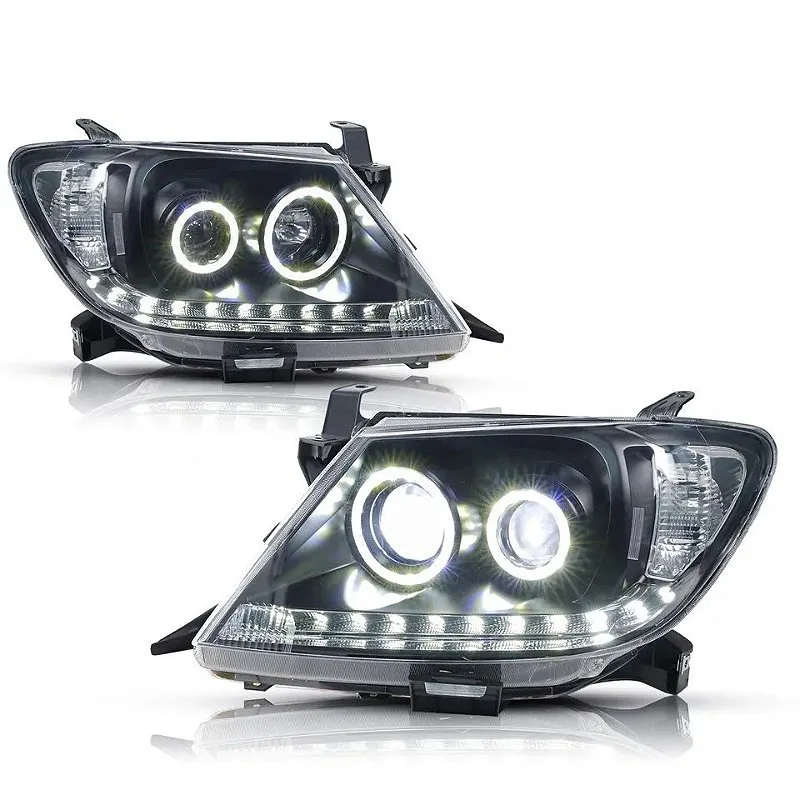 Farol Hilux em Led Máscara Negra Angel Eyes 2009 2010 2011 - Imagem 1