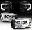 Farol Dodge Ram 2500 5.9 Cristal LED 2006 a 2009 - Ideal para reposição ou personalização