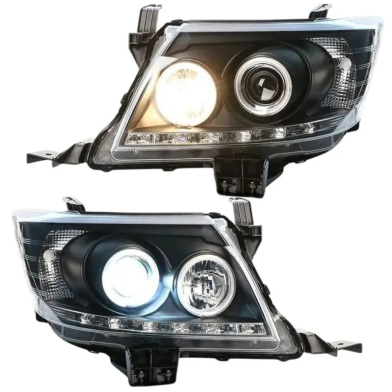 Farol Toyota Hilux 2012/2015 Máscara Negra LED 1 Globo Óptico - Imagem 1