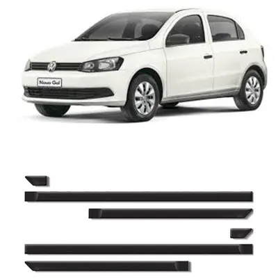 Friso Lateral Gol 4P 02/09 Preto Borracha Mod Ori*