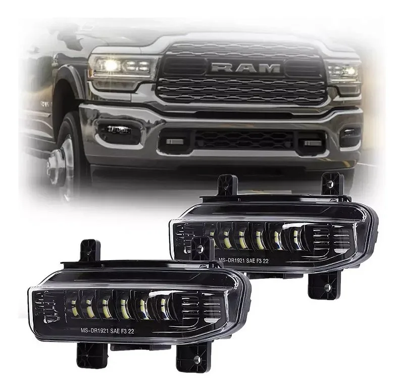 Farol Auxiliar De Milha Neblina Full Led RAM 2500 2019 a 2023 - Imagem 1