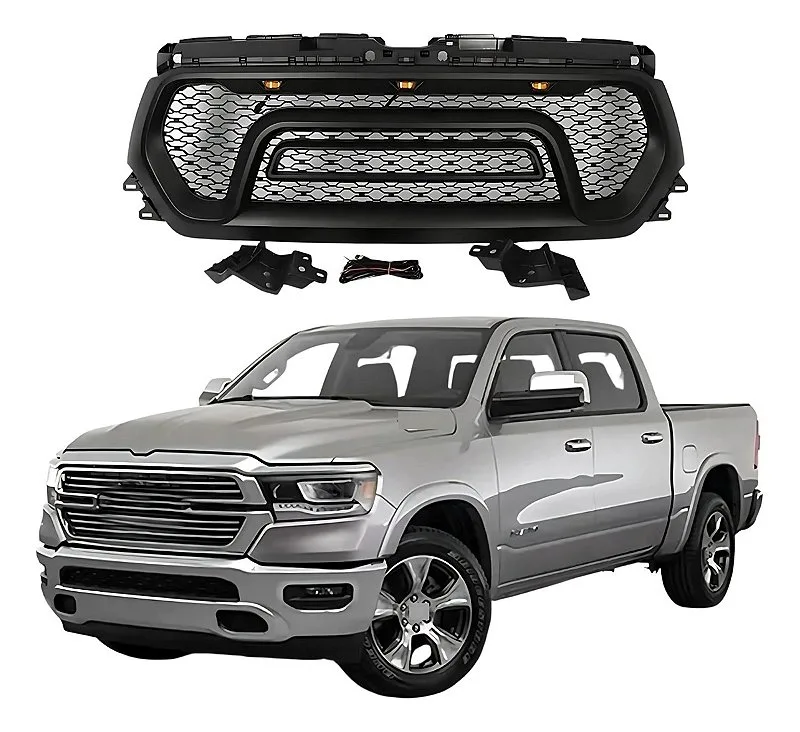 Grade frontal Ram 1500 Rebel 2019 Em diante Com Letreiro Em Led - Design esportivo e moderno