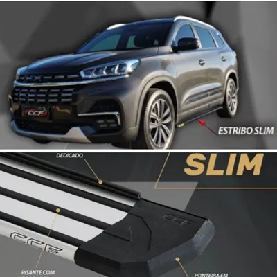 Estribo Alumínio Tiggo 8 Anodizado Slim+KIT* — detalhe