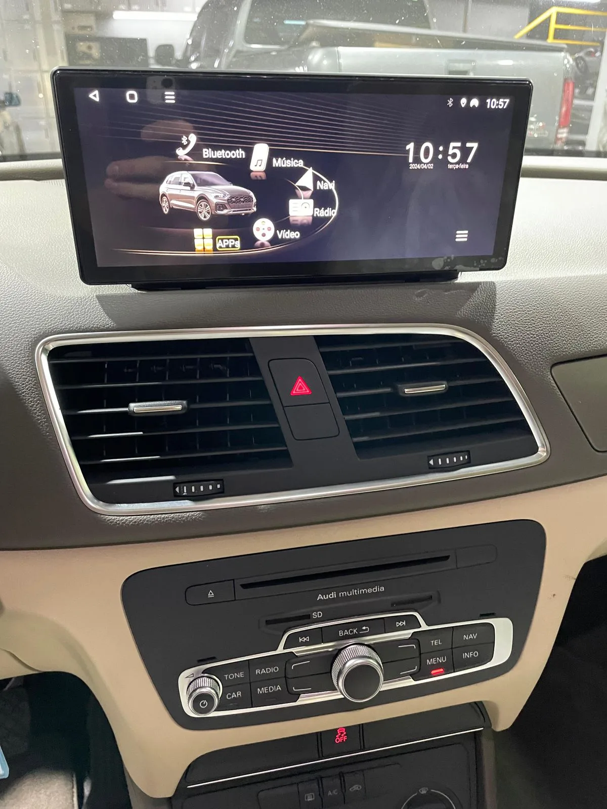 Central Multimídia Octacore PRO Luxury para AUDI com tela 10.25 - Imagem frontal