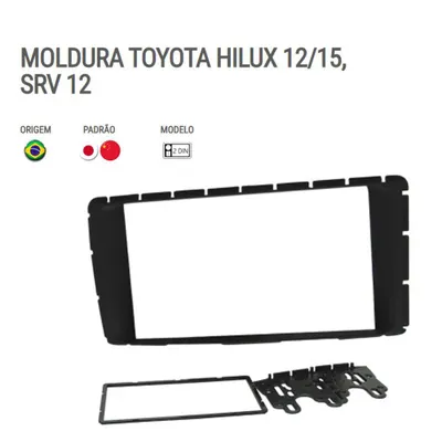 Moldura P/Mídia Hilux/SW4 12/15 SRV 7″ Preta*