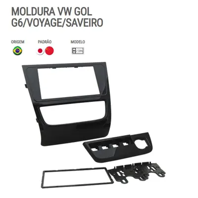 Moldura P/Mídia Gol G6/Saveiro/Voyage 7″ Preto*