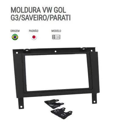 Moldura P/Mídia Gol G3/Saveiro/Parati 6.8” Preta*