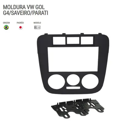 Moldura P/Mídia Gol G4/Saveiro/Parati 7″ Preta*