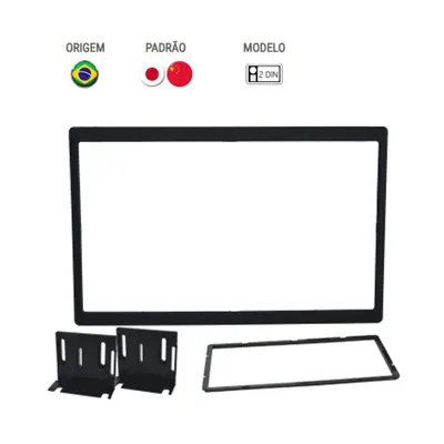 Moldura P/Mídia Duster/Oroch 18/21 7″ Preta * — detalhe