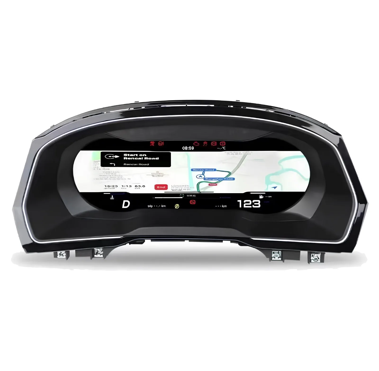 Painel Cluster Digital TFT VW Passat B8 15-23 9" 1920x720 - Visão frontal