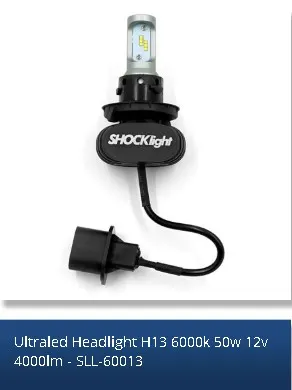 Ultraled H13 – 6000K 50W 4000 Lumen* — detalhe
