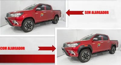 Alargador De Paralamas Hilux 16/ CD Adesivo Verm* — detalhe